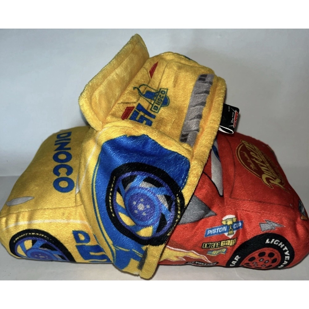 Lightning McQueen Reversible Dinoco Plush Flipazoo Pillow Disney Movie Cars 3